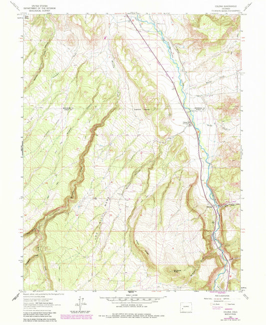 Classic USGS Colona Colorado 7.5'x7.5' Topo Map Image