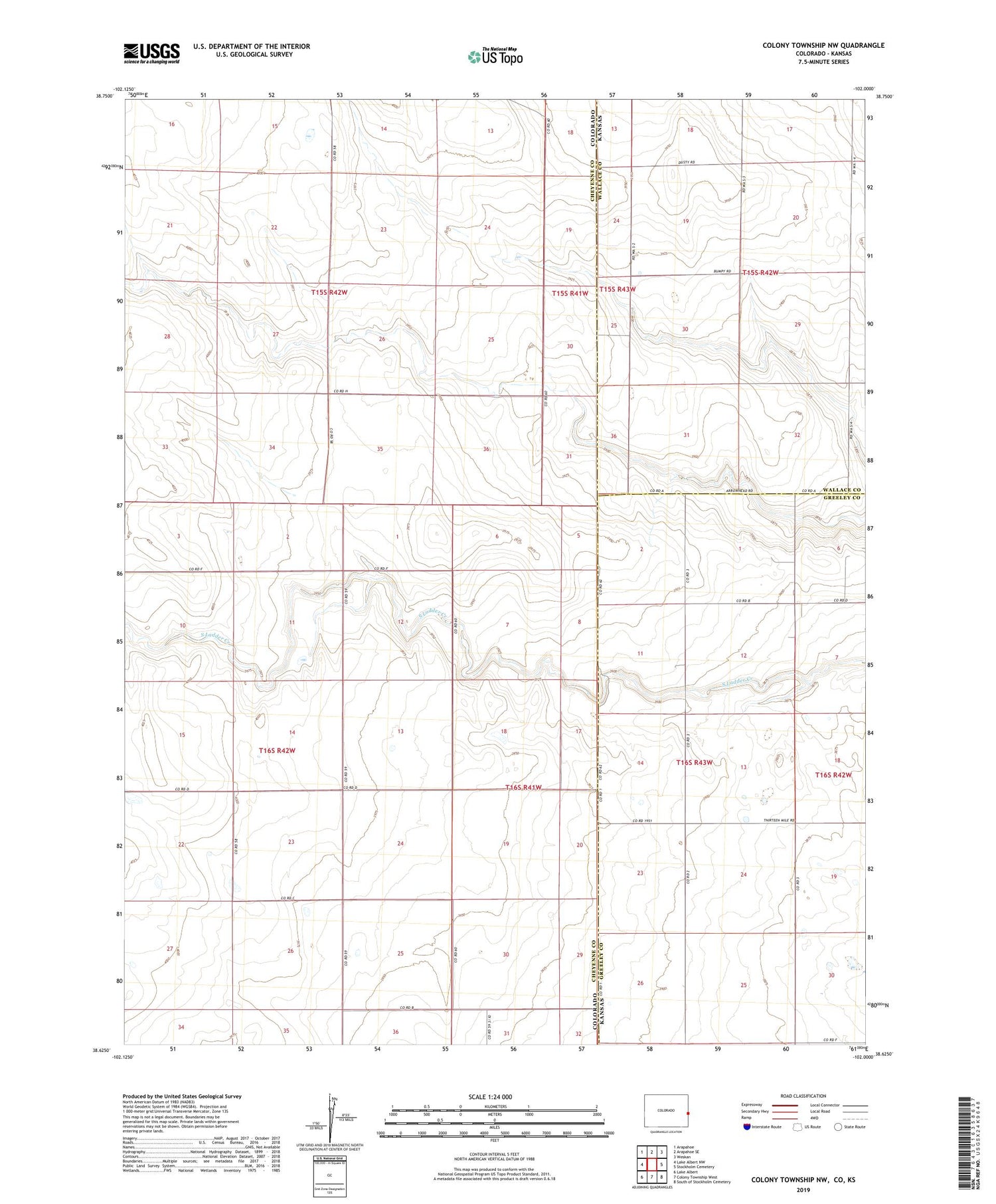 Colony Township NW Colorado US Topo Map Image