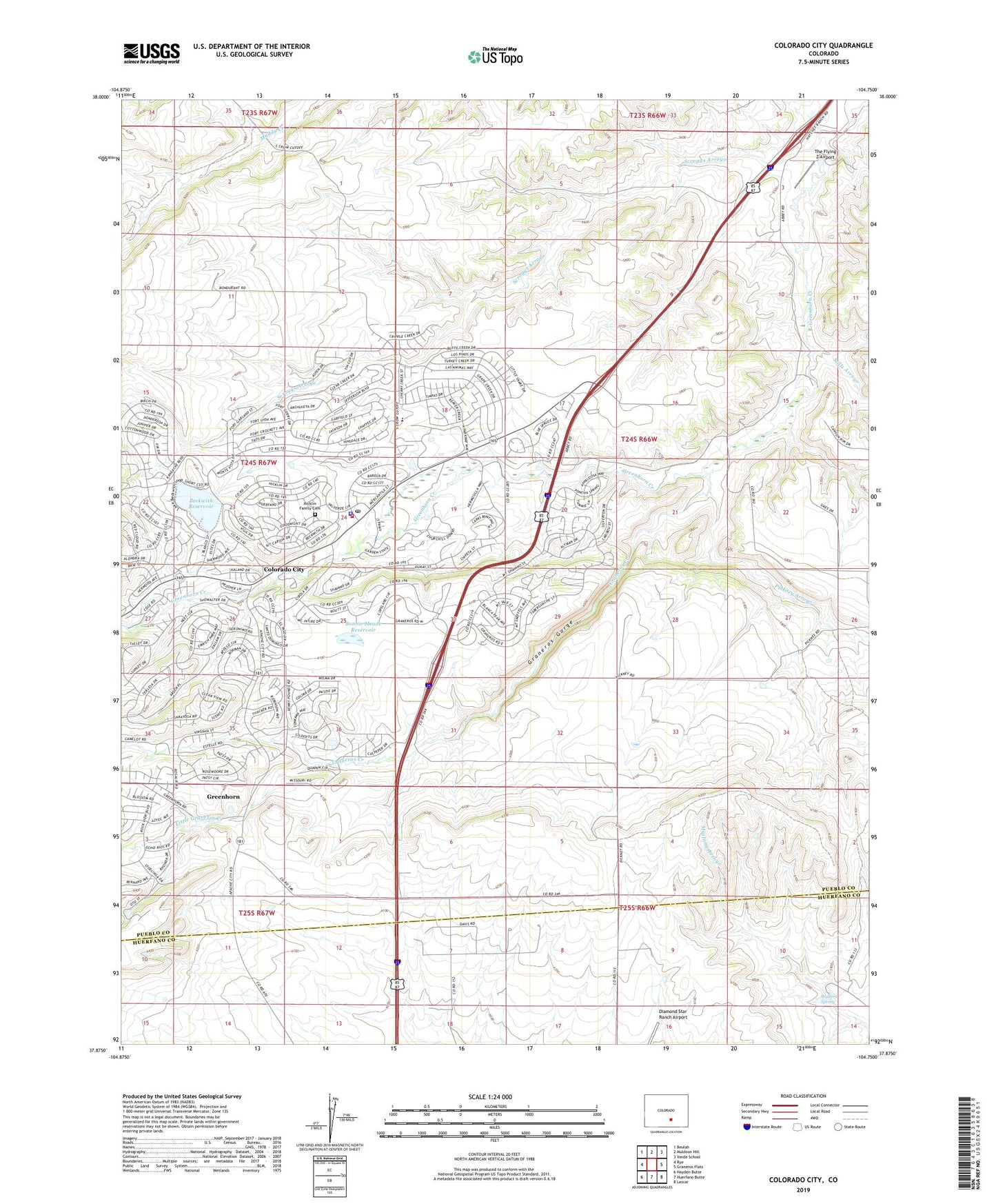 Colorado City Colorado US Topo Map Image