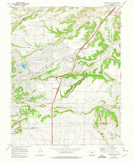 Classic USGS Colorado City Colorado 7.5'x7.5' Topo Map Image