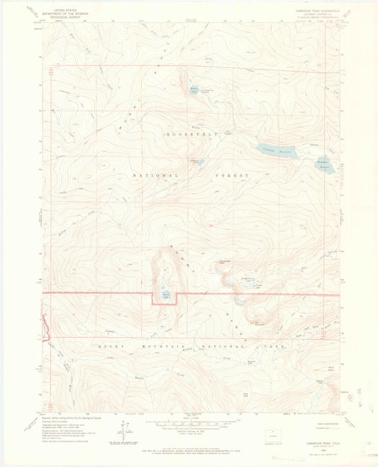 Classic USGS Comanche Peak Colorado 7.5'x7.5' Topo Map Image