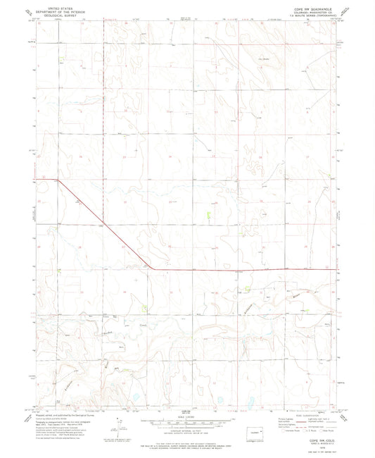 Classic USGS Cope NW Colorado 7.5'x7.5' Topo Map Image