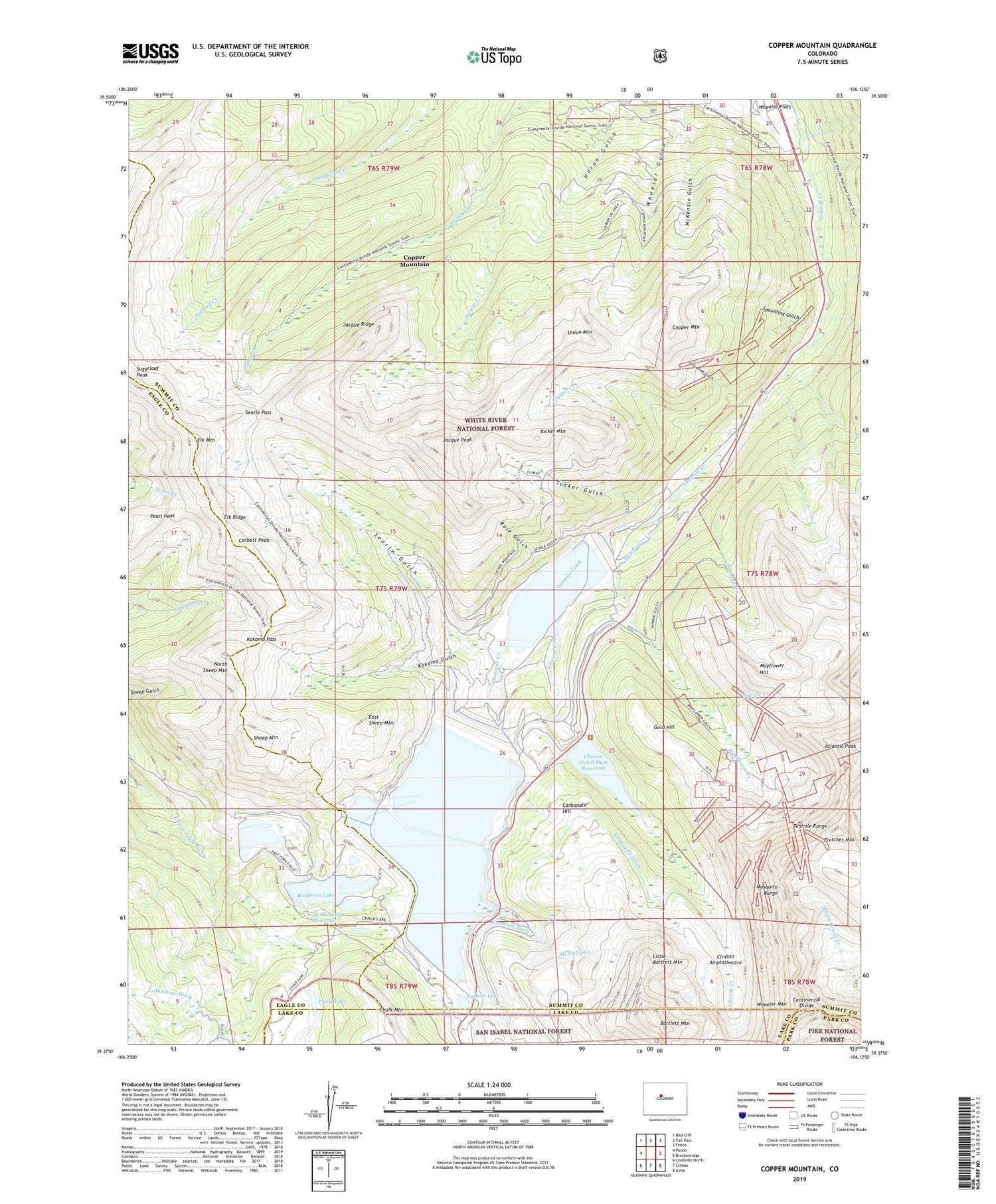 Copper Mountain Colorado US Topo Map Image