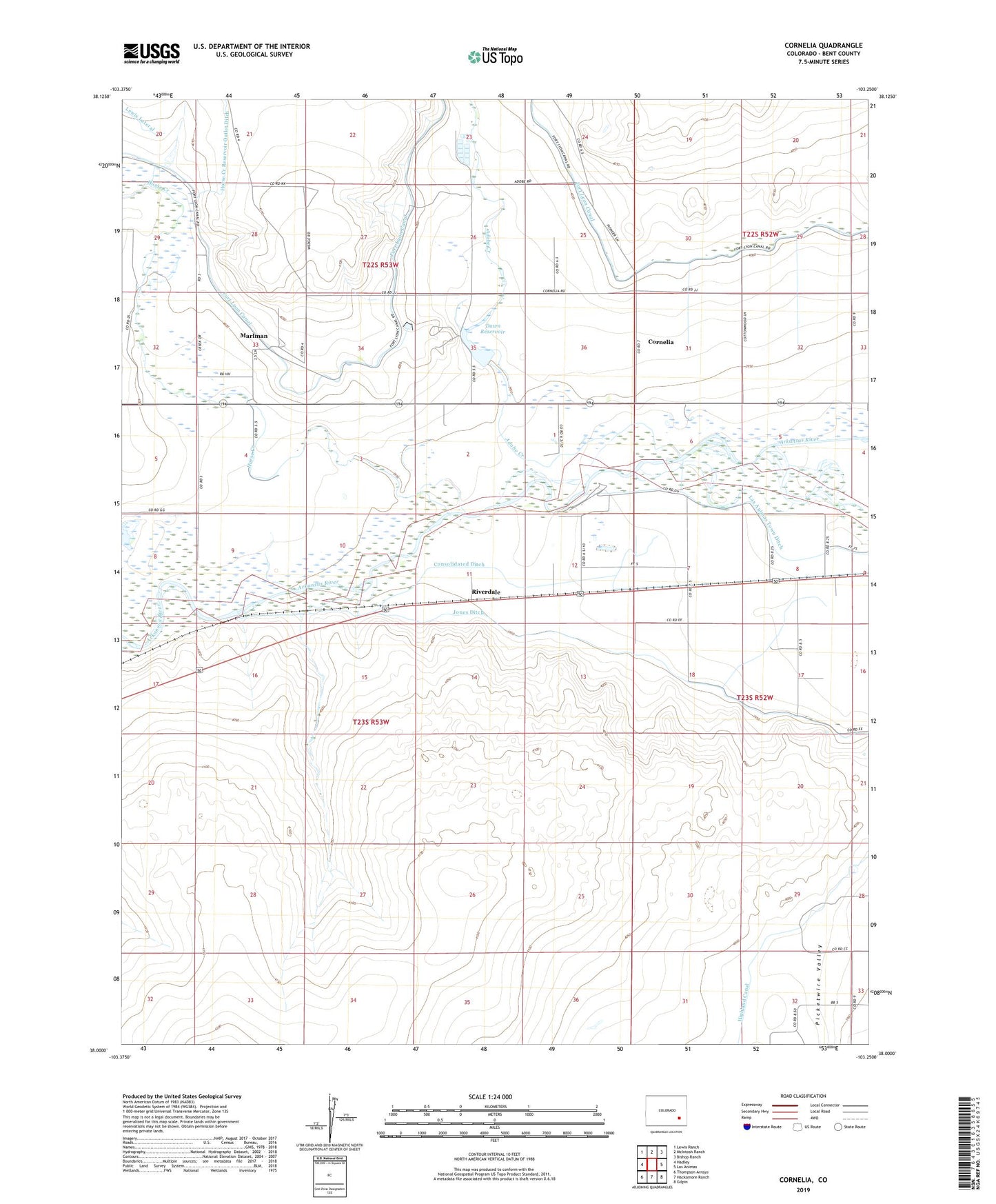 Cornelia Colorado US Topo Map Image