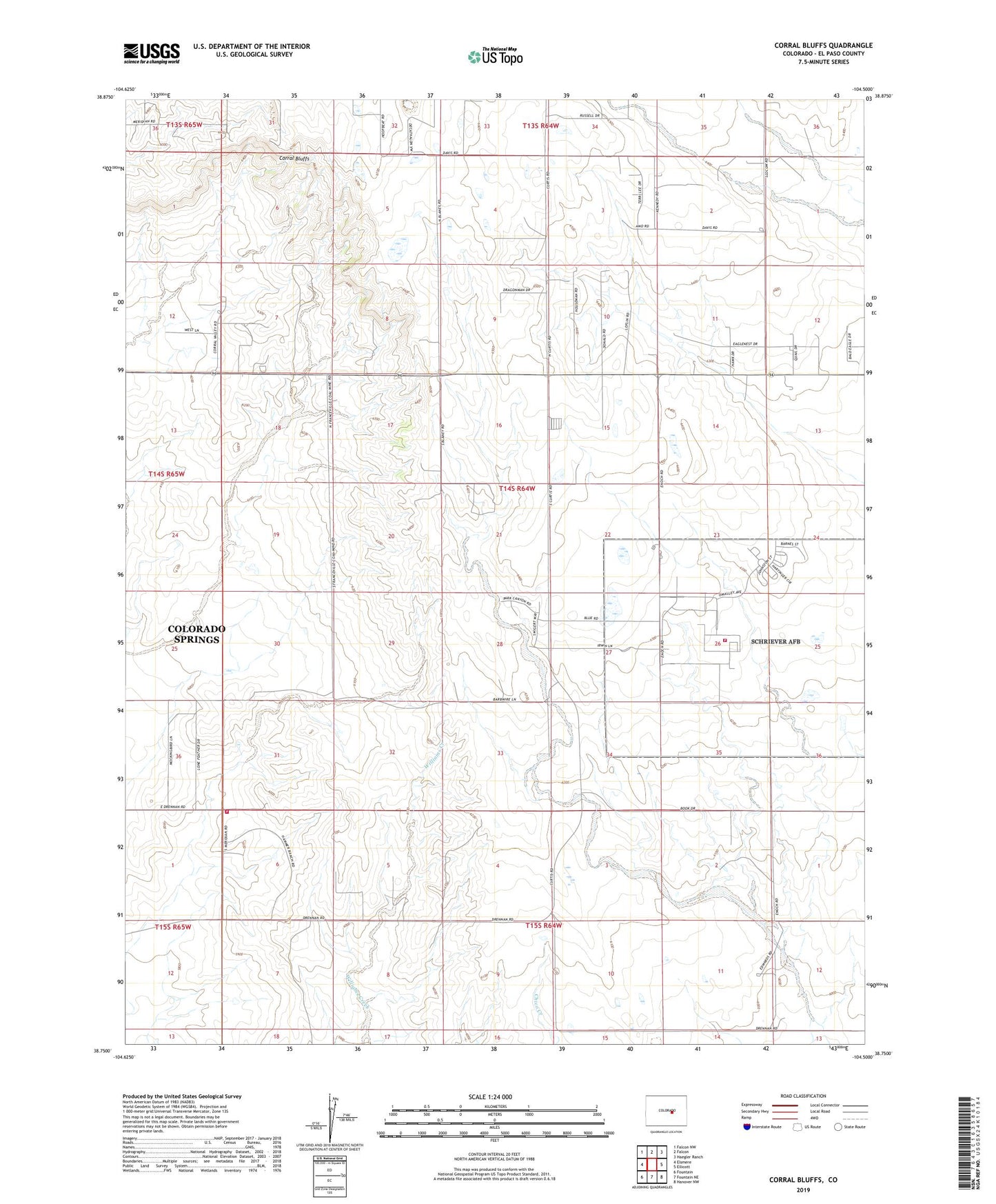 Corral Bluffs Colorado US Topo Map Image