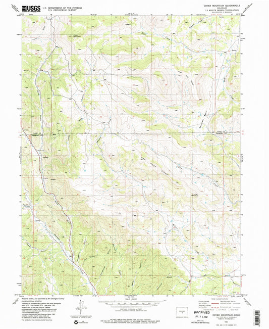 Classic USGS Cover Mountain Colorado 7.5'x7.5' Topo Map Image