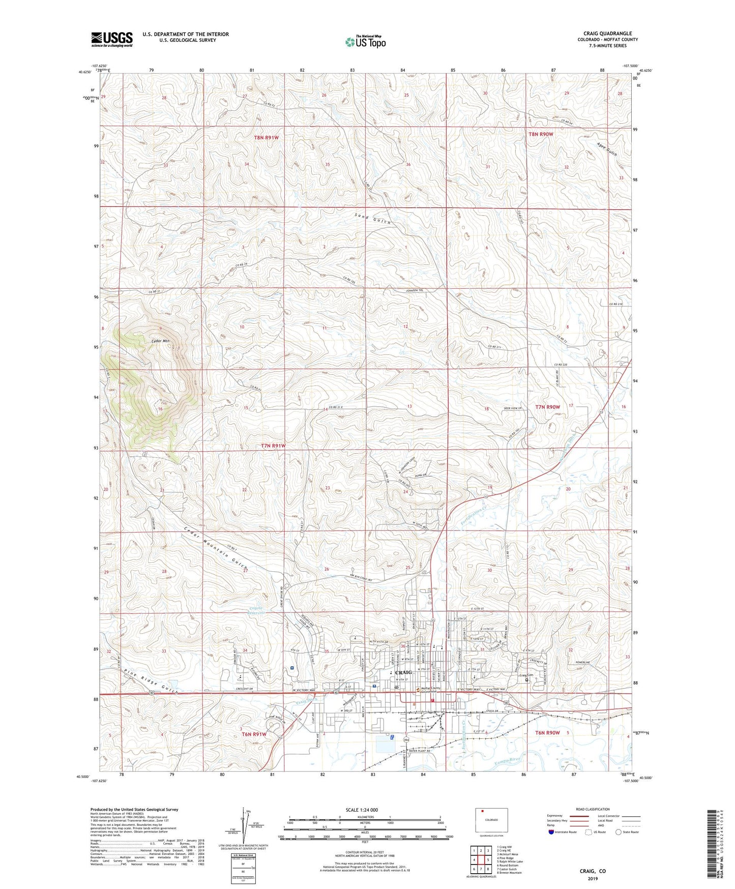 Craig Colorado US Topo Map Image