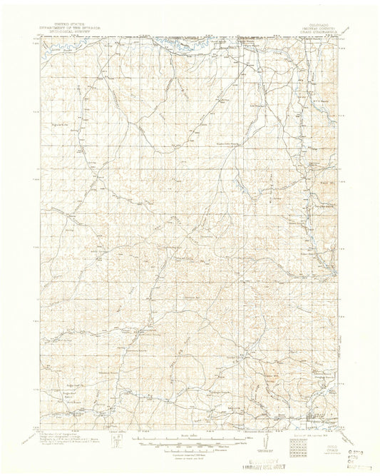 Historic 1916 Craig Colorado 30'x30' Topo Map Image