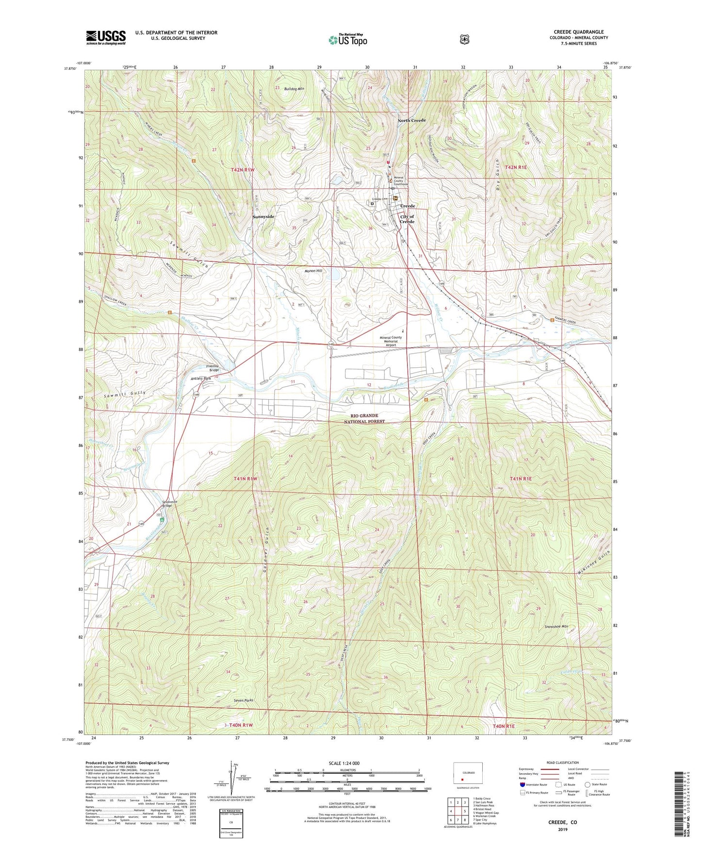 Creede Colorado US Topo Map Image