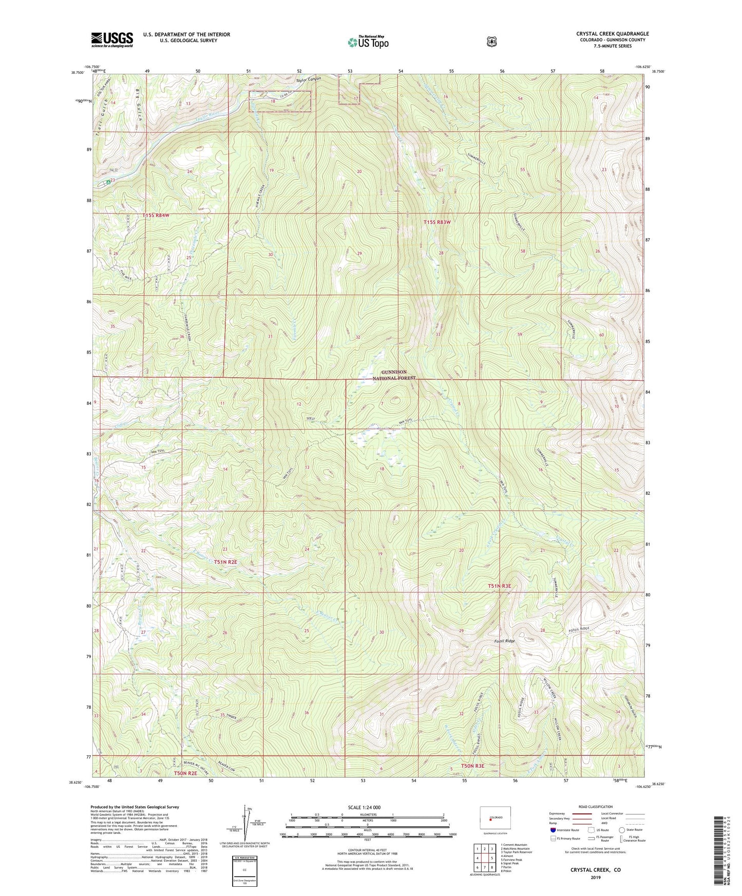 Crystal Creek Colorado US Topo Map Image