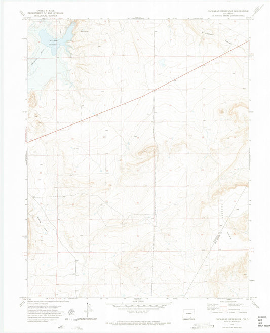 Classic USGS Cucharas Reservoir Colorado 7.5'x7.5' Topo Map Image