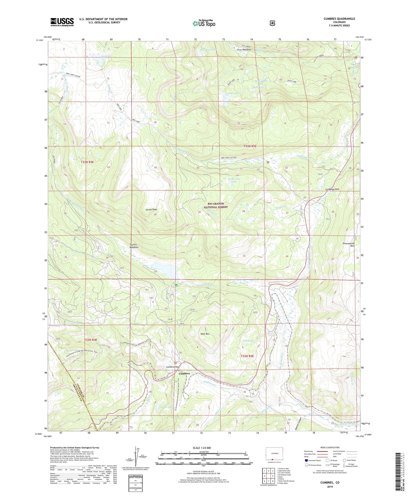 Cumbres Colorado US Topo Map Image