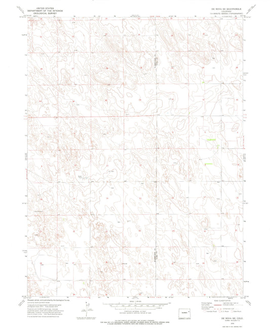 Classic USGS De Nova SE Colorado 7.5'x7.5' Topo Map Image