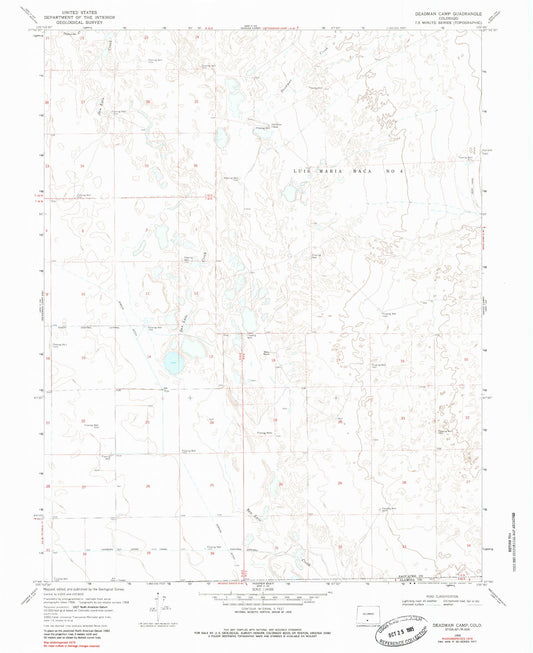 Classic USGS Deadman Camp Colorado 7.5'x7.5' Topo Map Image