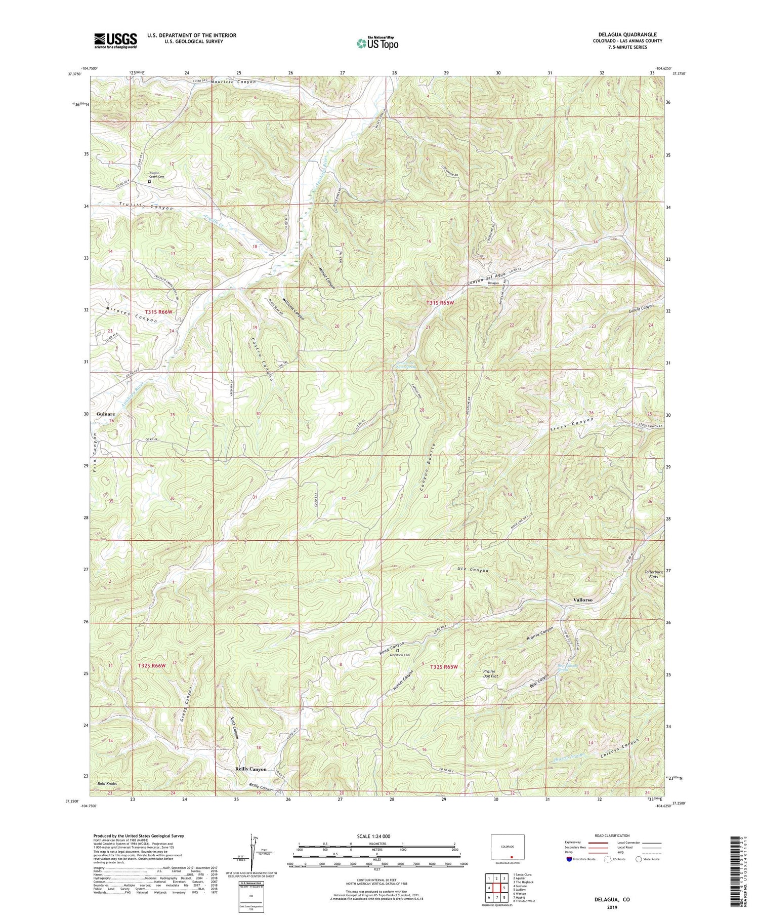 Delagua Colorado US Topo Map Image
