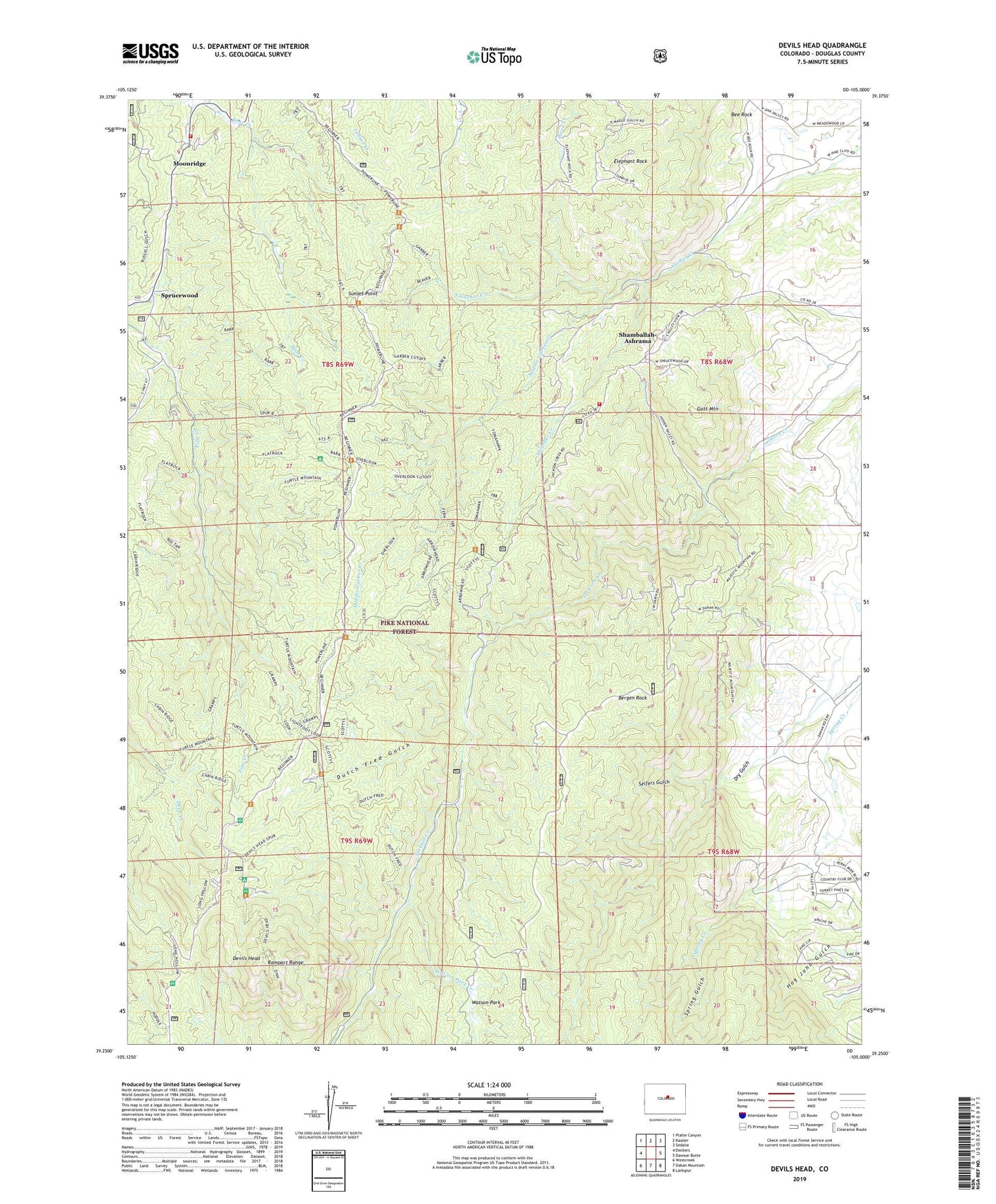 Devils Head Colorado US Topo Map Image