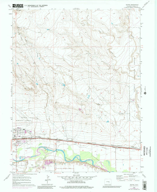 Classic USGS Devine Colorado 7.5'x7.5' Topo Map Image