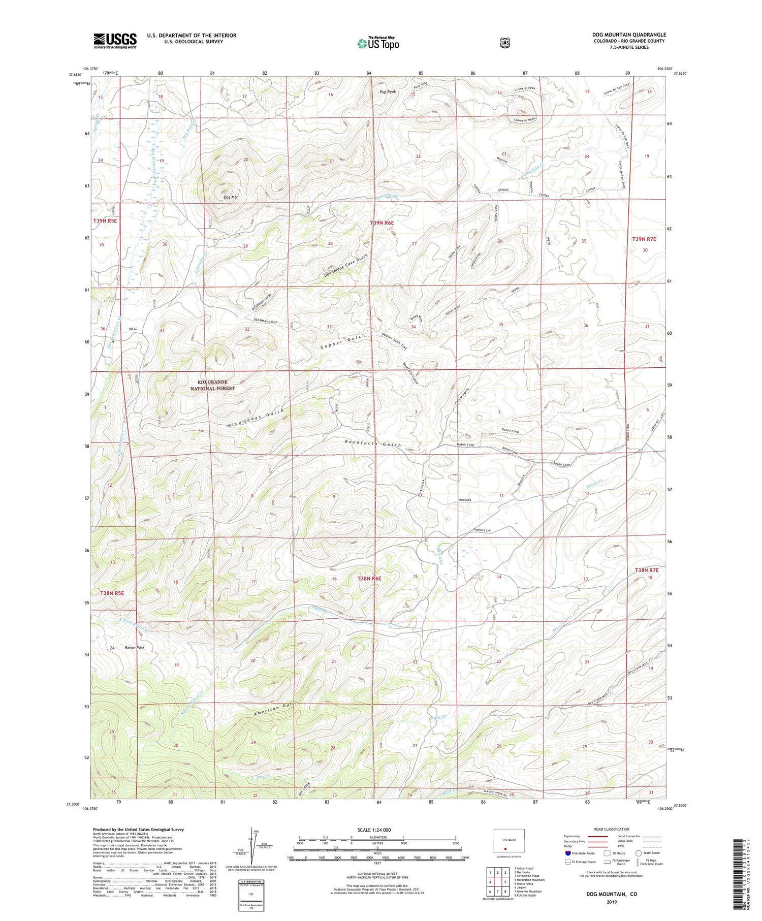 Dog Mountain Colorado US Topo Map Image