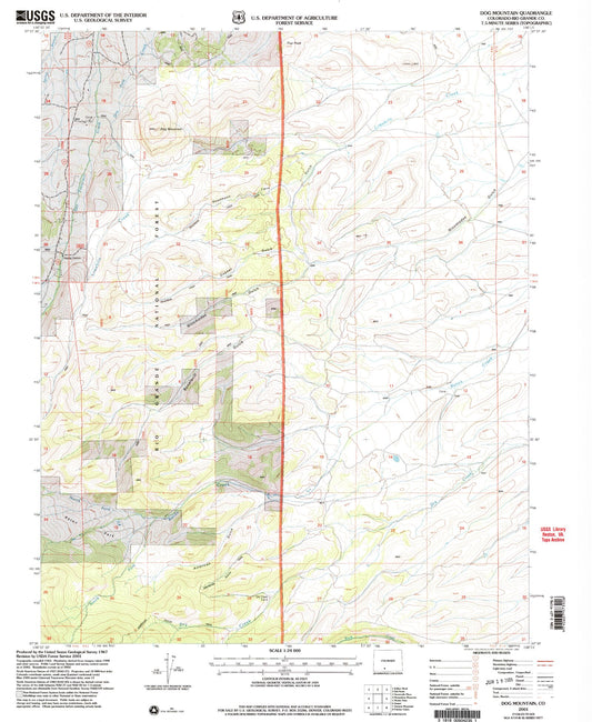 Classic USGS Dog Mountain Colorado 7.5'x7.5' Topo Map Image