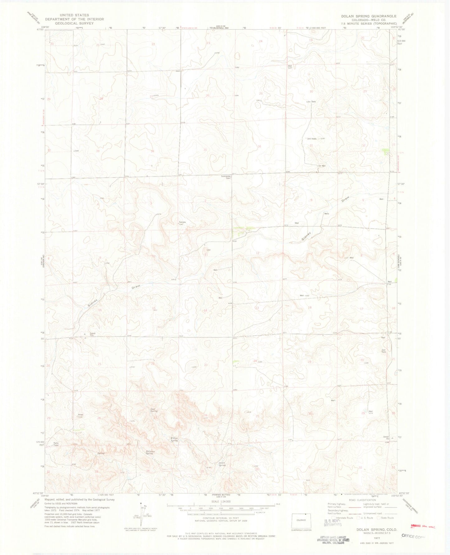 Classic USGS Dolan Spring Colorado 7.5'x7.5' Topo Map Image