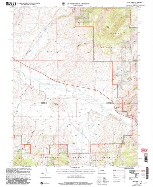 Classic USGS Doyleville Colorado 7.5'x7.5' Topo Map Image