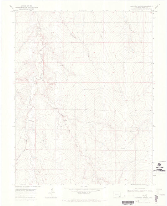 Classic USGS Dripping Spring Colorado 7.5'x7.5' Topo Map Image