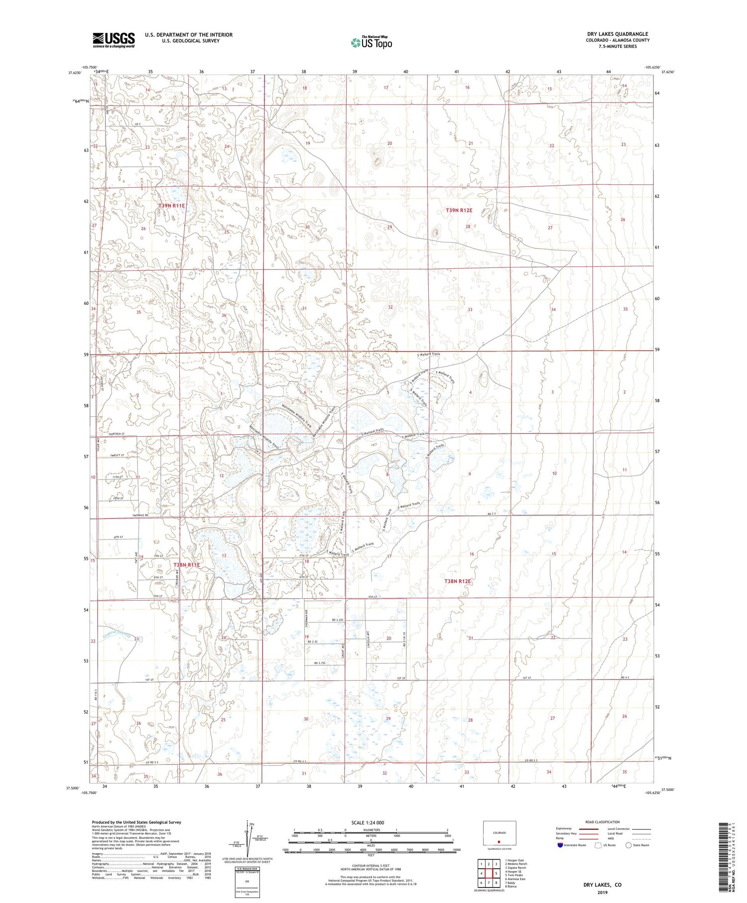Dry Lakes Colorado US Topo Map Image