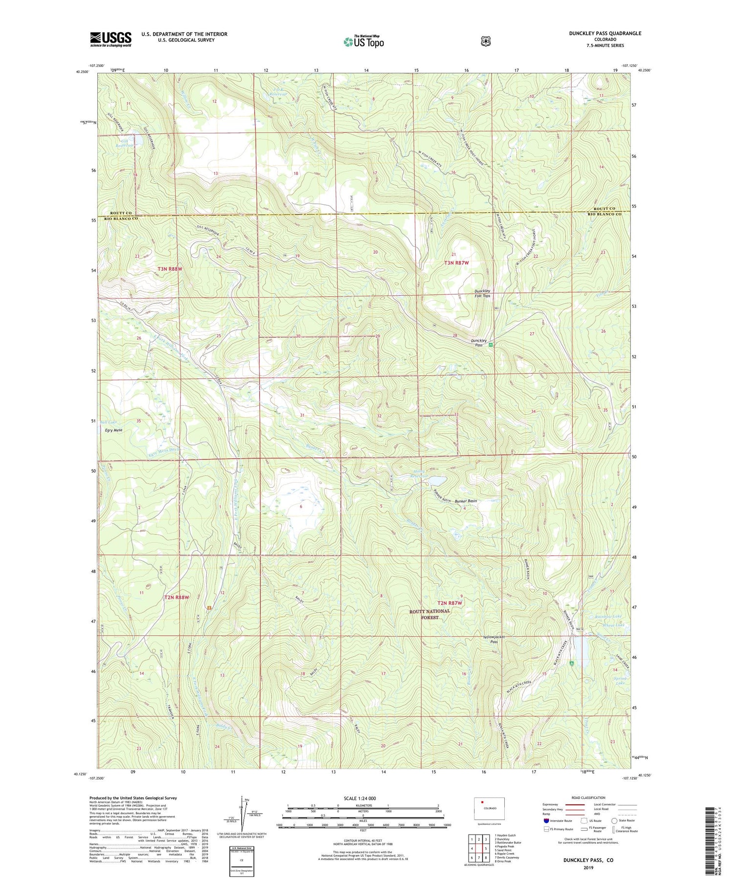 Dunckley Pass Colorado US Topo Map Image