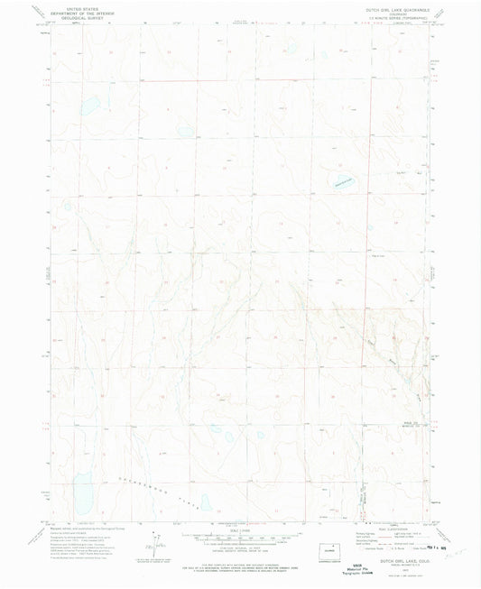 Classic USGS Dutch Girl Lake Colorado 7.5'x7.5' Topo Map Image