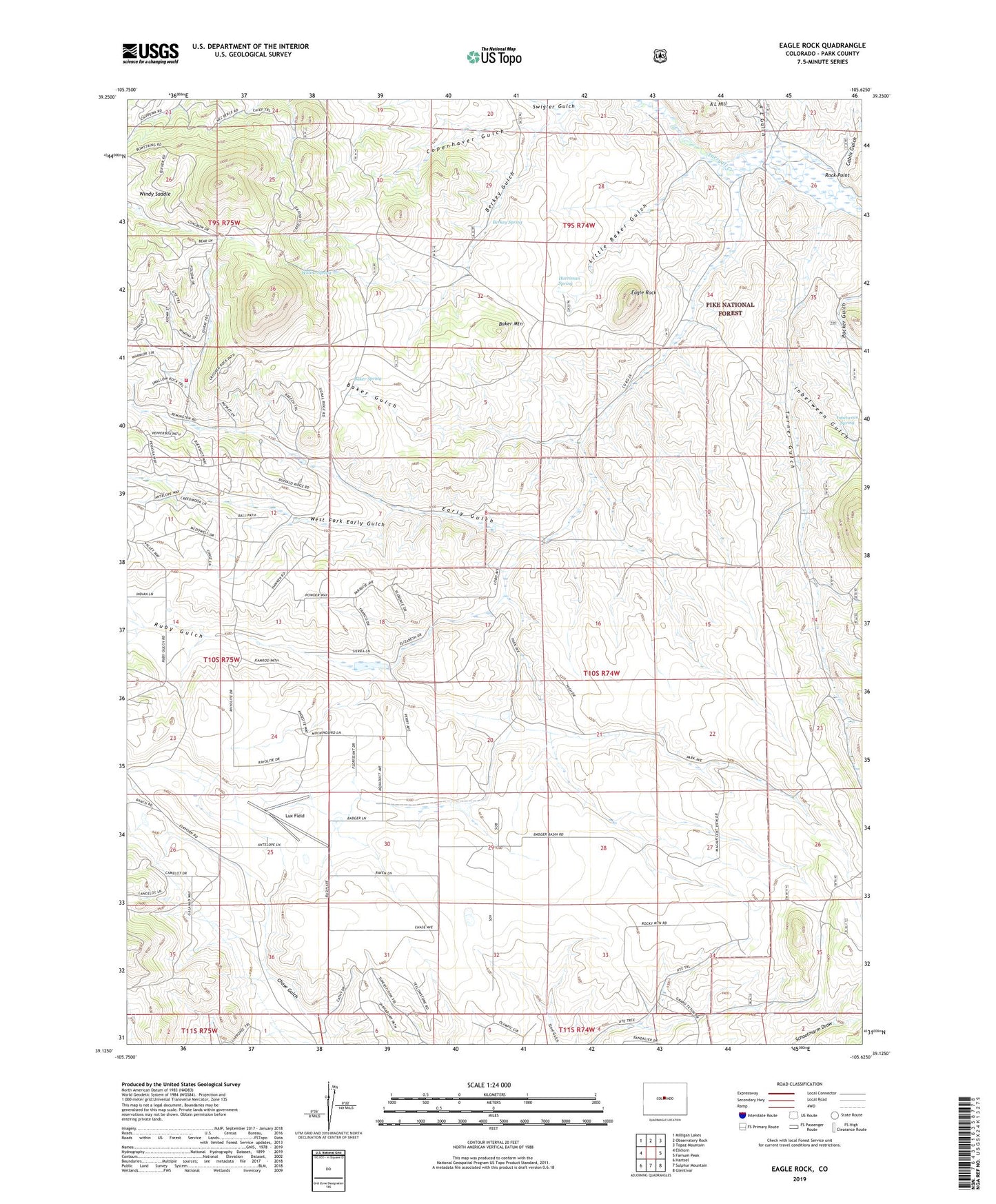 Eagle Rock Colorado US Topo Map Image