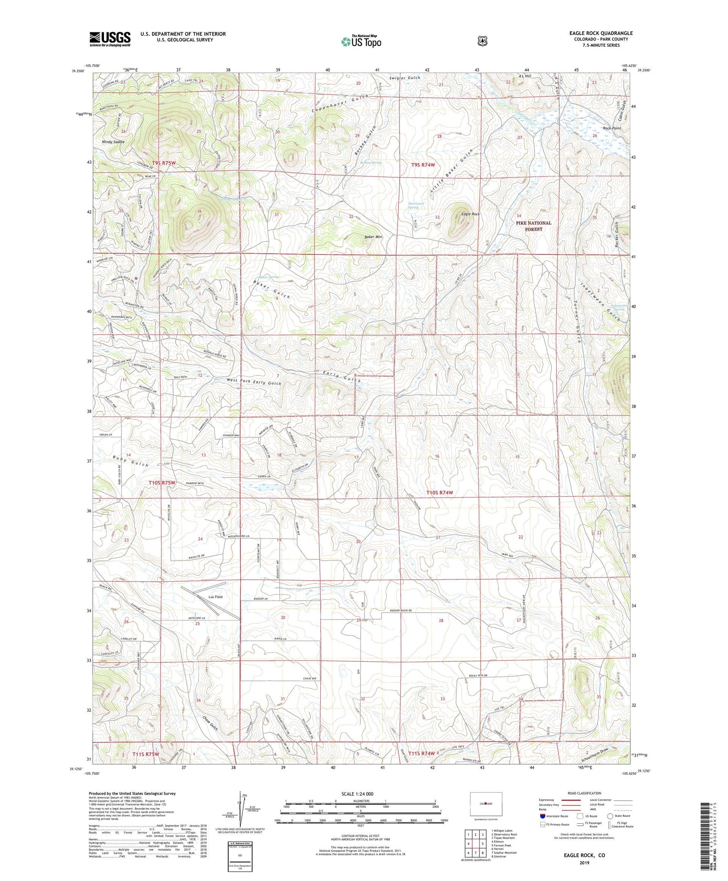 Eagle Rock Colorado US Topo Map Image