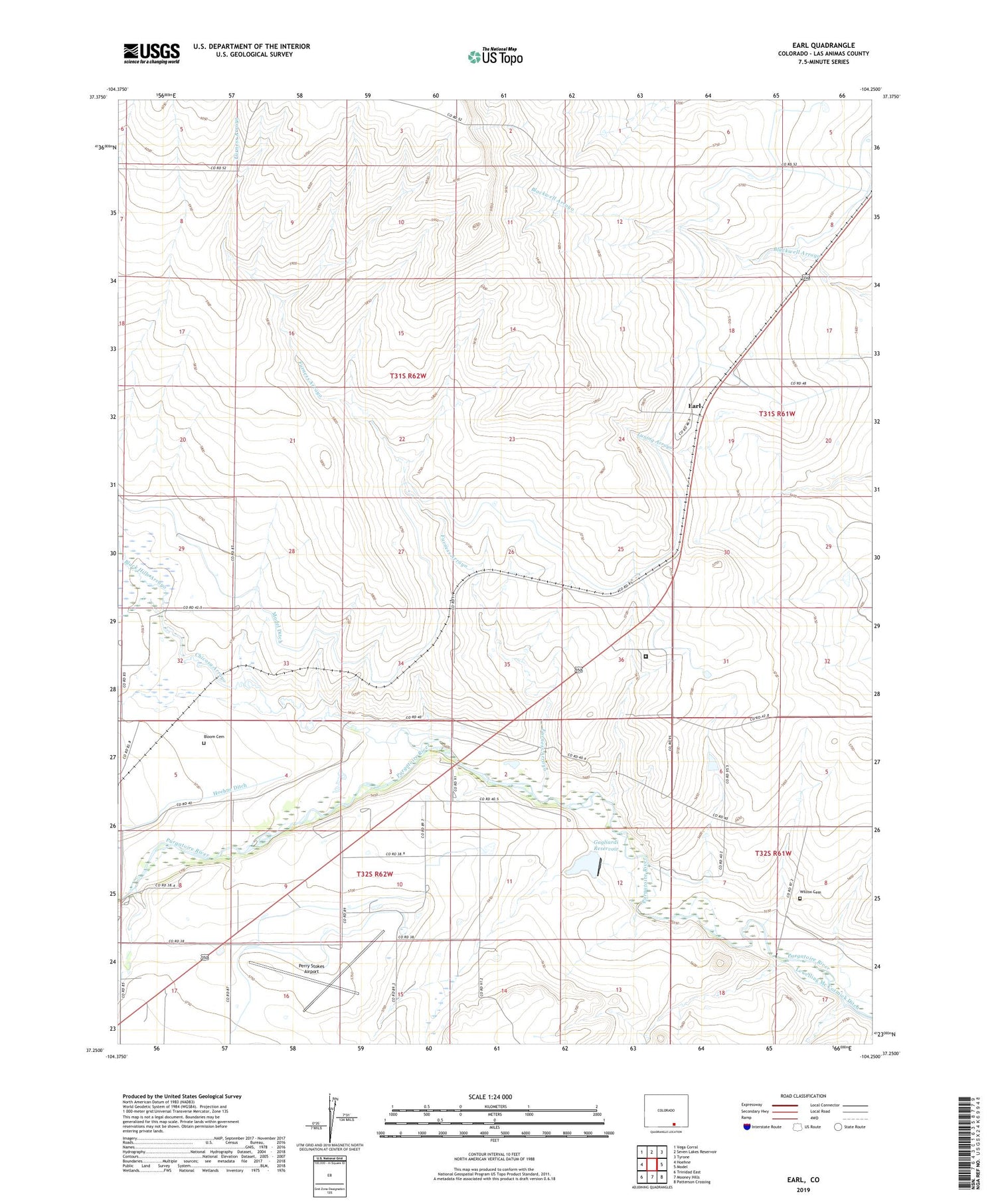 Earl Colorado US Topo Map Image
