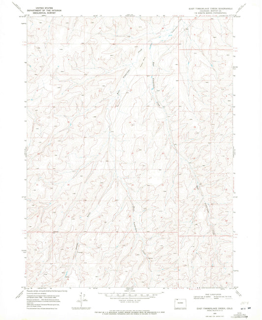 Classic USGS East Timberlake Creek Colorado 7.5'x7.5' Topo Map Image