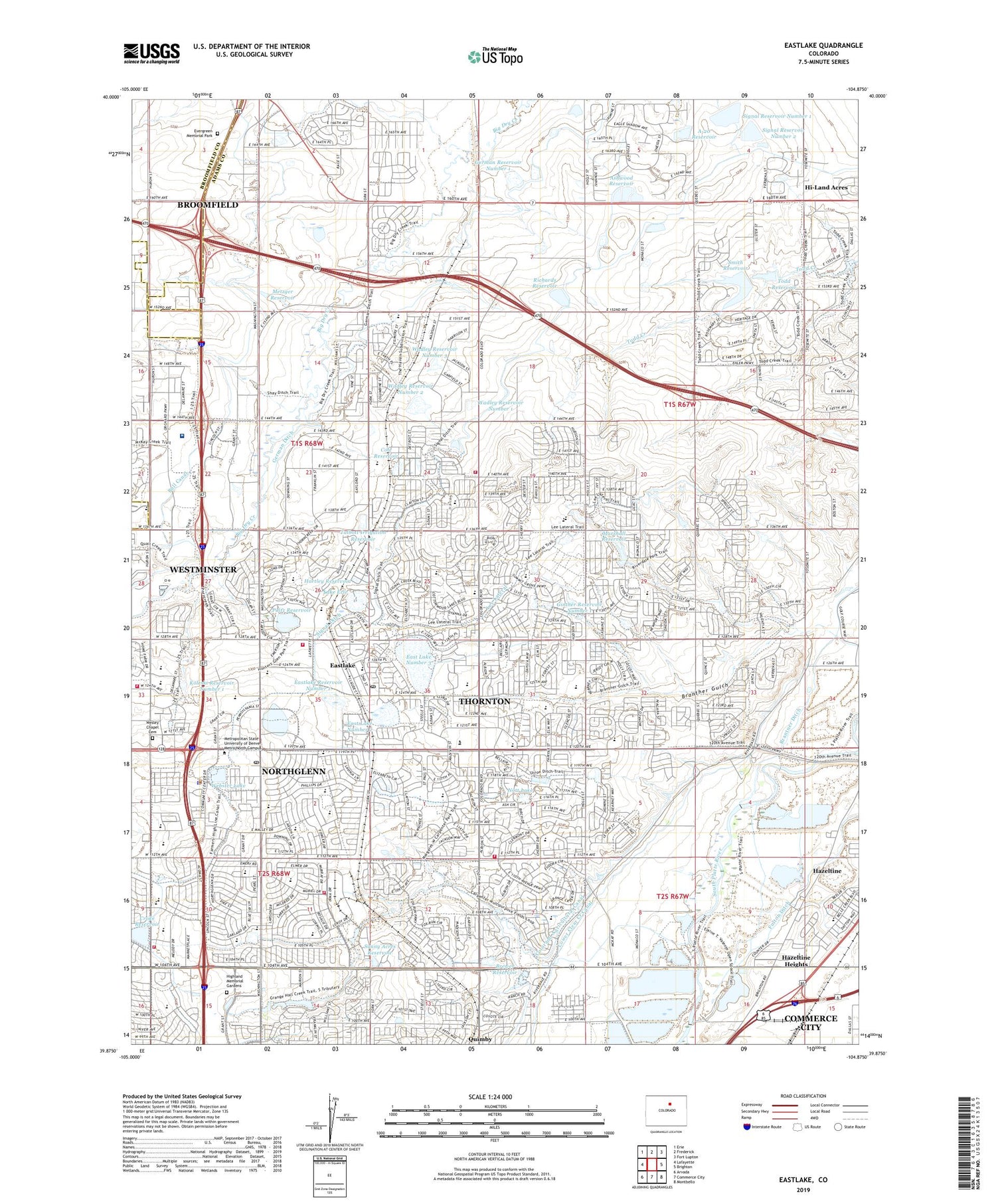 Eastlake Colorado US Topo Map Image