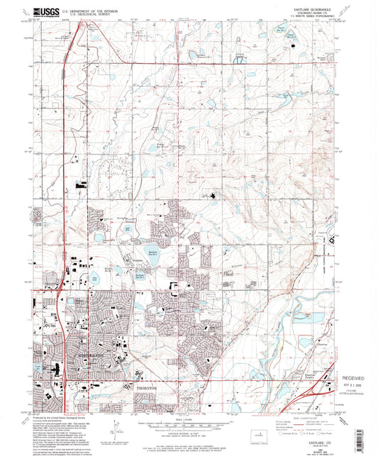 Classic USGS Eastlake Colorado 7.5'x7.5' Topo Map Image