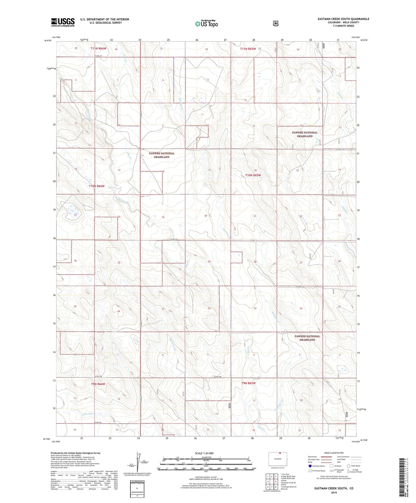 Eastman Creek South Colorado US Topo Map Image
