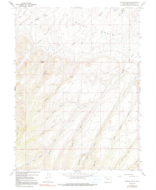 Classic USGS Easton Gulch Colorado 7.5'x7.5' Topo Map Image
