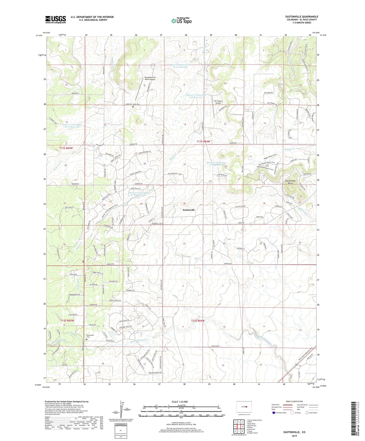 Eastonville Colorado US Topo Map Image