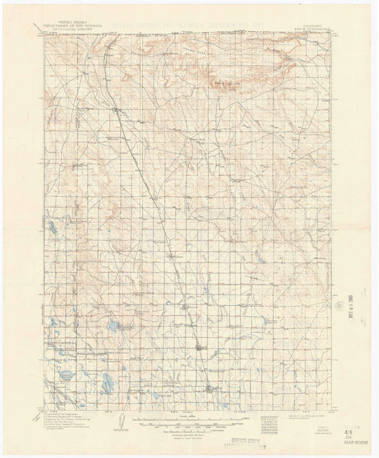Historic 1910 Eaton Colorado 30'x30' Topo Map Image