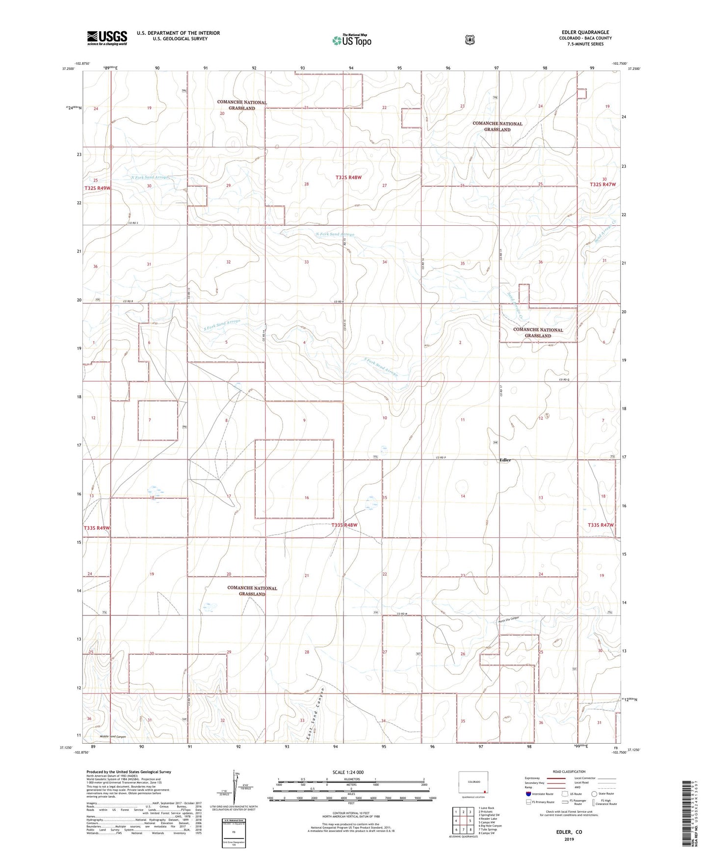 Edler Colorado US Topo Map Image
