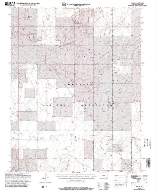 Classic USGS Edler Colorado 7.5'x7.5' Topo Map Image
