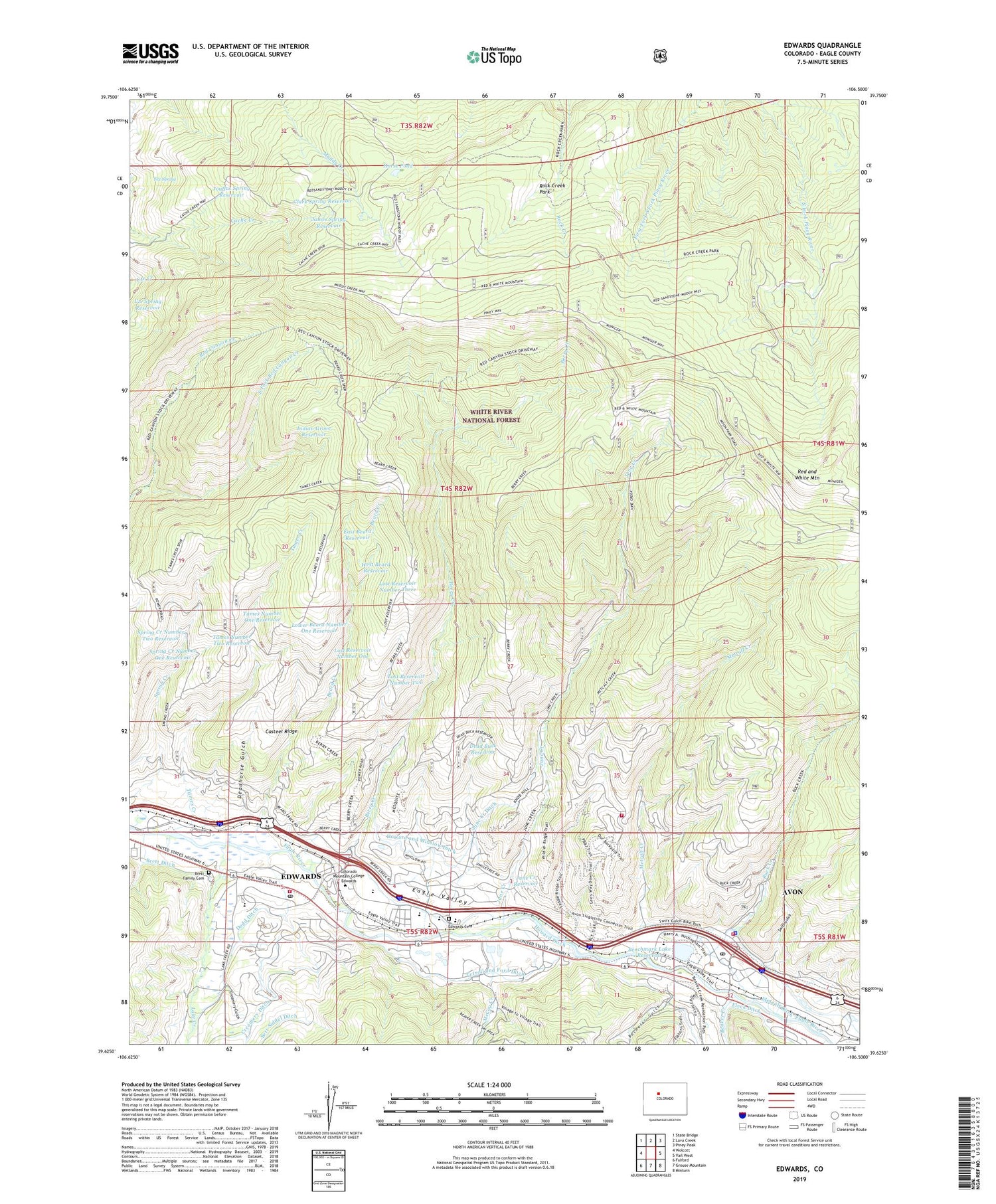 Edwards Colorado US Topo Map Image