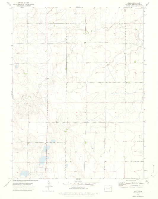 Classic USGS Elba Colorado 7.5'x7.5' Topo Map Image