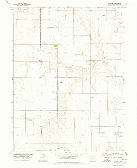 Classic USGS Elba SW Colorado 7.5'x7.5' Topo Map Image