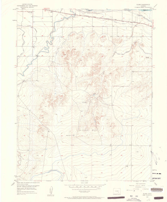 Classic USGS Elder Colorado 7.5'x7.5' Topo Map Image