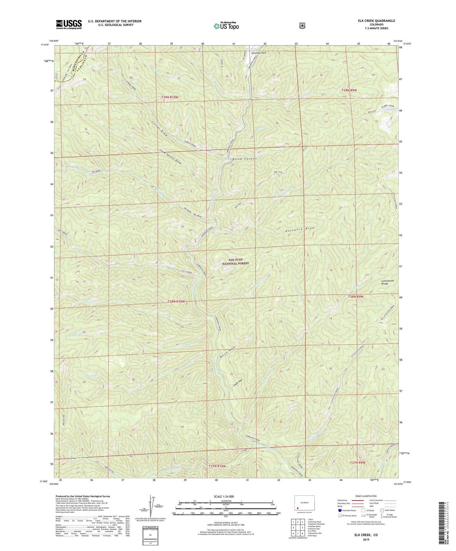 Elk Creek Colorado US Topo Map Image