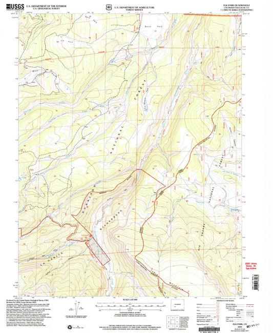 Classic USGS Elk Park Colorado 7.5'x7.5' Topo Map Image