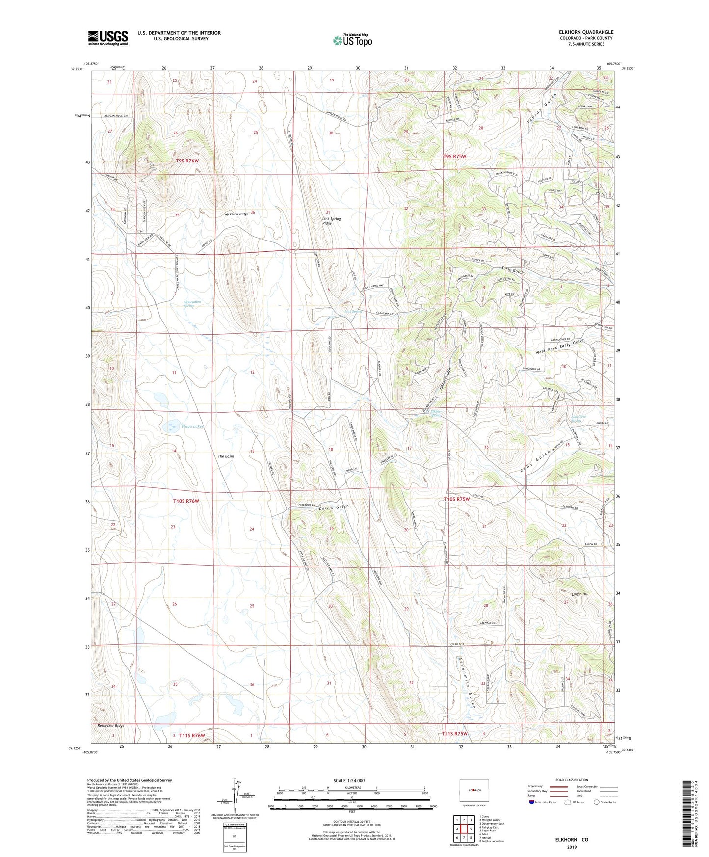 Elkhorn Colorado US Topo Map Image