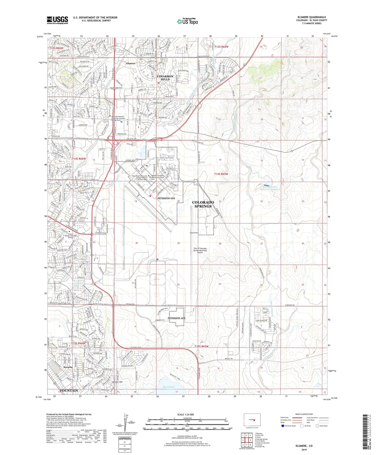 Elsmere Colorado US Topo Map Image