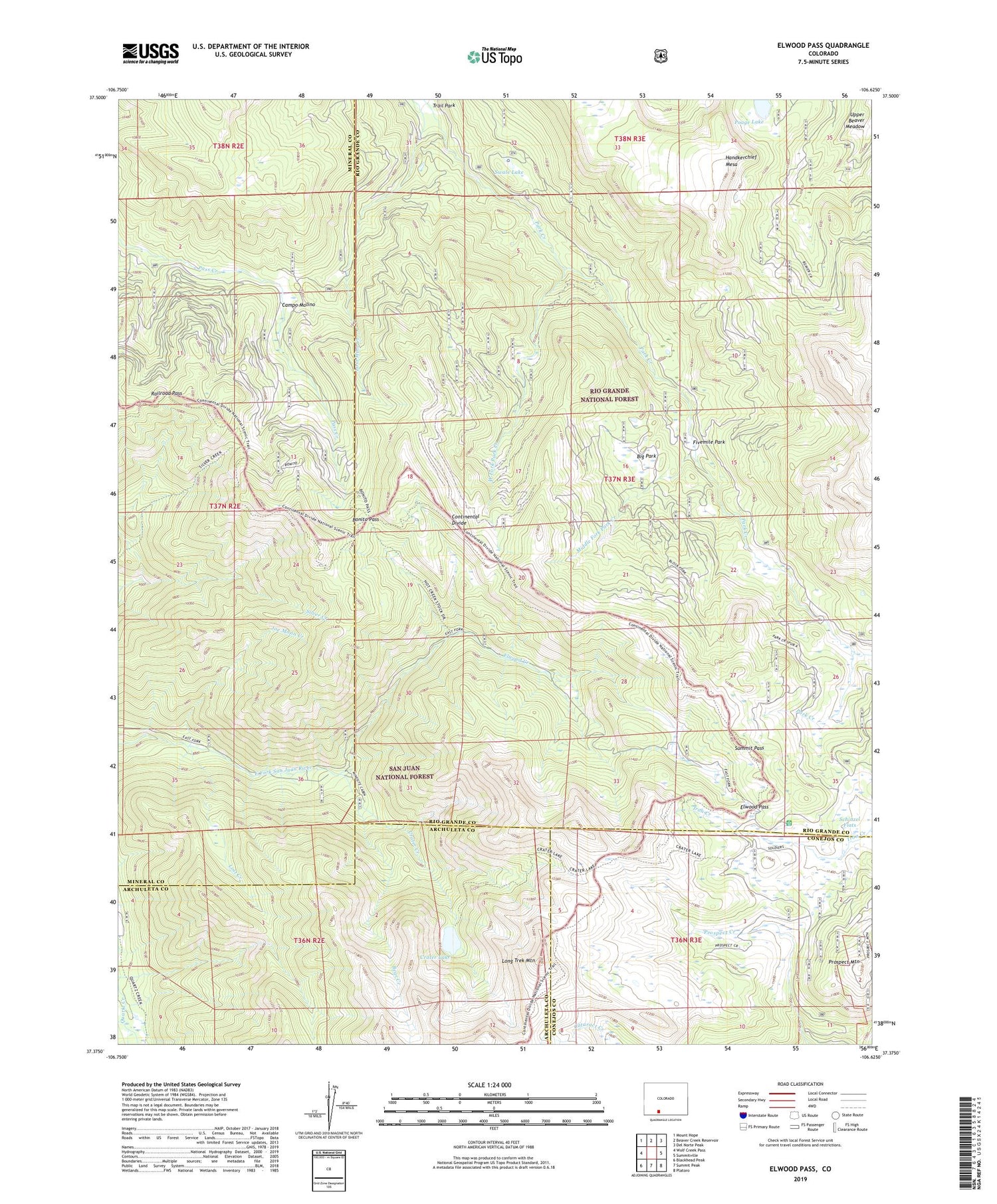 Elwood Pass Colorado US Topo Map Image